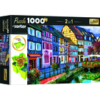 Trefl: Színes utcakép puzzle - 1000 darabos + szortírozó tálca