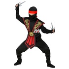 Kostým Červený Ninja s doplňky - velikost 140
