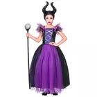 Disfraz Bruja violeta-negra - talla 140