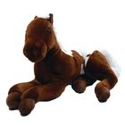 Fekvő plüss ló, 30 cm - sötétbarna