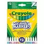 Marcadores Laváveis Crayola: Conjunto de marcadores de ponta fina laváveis - 12 peças.