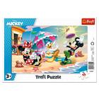 Trefl: Mickey egér - Játék a strandon – 15 darabos keretes puzzle