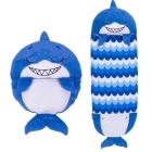 Happy Nappers: 2 az 1-ben hálózsák és párna, nagy - Kék cápa