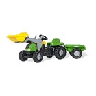 Rolly Kid-X: Pedálos markolós traktor utánfutóval - zöld