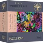 Trefl Puzzle Wood Craft: Colorful Puppy - puzzle din lemn cu 500+1 de piese