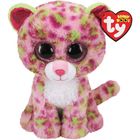 TY Beanie Boos: Lainey figurină leopard roz de pluş - 24 cm