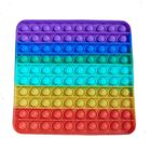 Push Poppers Jumbo szivárvány színű szilikon stresszoldó játék - négyzet alakú