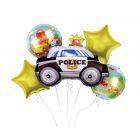 Set de 5 baloane cu design mașină de poliție
