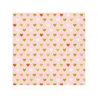 Rózsaszín szalvéta arany szívekkel díszítve, 20 db - 33 x 33 cm