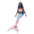 Barbie Dreamtopia: Sirenă colorată cu păr albastru
