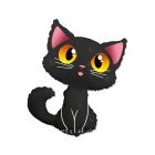 Fekete macska fólia lufi - 61 cm