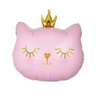 Rózsaszín cica hercegnő fólia lufi - 42 cm