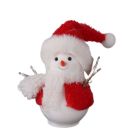 Mikulásruhás hóember karácsonyi dekoráció, 12 cm
