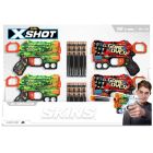 Zuru X-Shot: Set de blastere Skins cu proiectile de burete - 4 buc