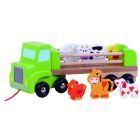 ToyToyToy: Camion cu animale de fermă, lemn