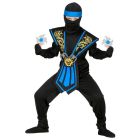 Kék harcos Ninja jelmez fegyverekkel - 128 cm