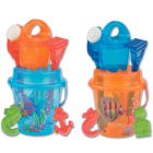 Homokozó készlet átlátszó vödörrel - többféle