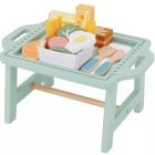 Tooky Toy: Mesa de café da manhã de madeira com acessórios