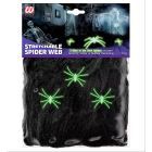 Aranhas plásticas fosforescentes com teia preta - 50 g