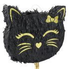 Melnas kaķa galvas formas piniata – 35 cm