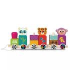 Train en bois avec des animaux