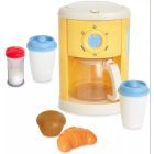 Máquina de café de brinquedo com copo para viagem e acessórios