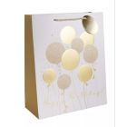 Cadeautasje met opdruk Happy Birthday, 11x14 cm - goud