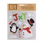 Gel para janelas com motivos de boneco de neve e pinguim - 20 x 25 cm