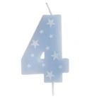 Gekleurde kaars met verjaardagsnummer, 6 cm - 4