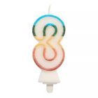 Värviline numbri küünal sädelusega, 8.5 cm - 3