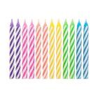 Conjunto de velas de aniversário coloridas com padrão torcido, 6 cm - 24 unid.