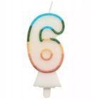Värviline küünlanumber sädelusega, 8,5 cm - 6