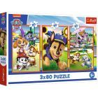 Trefl: Paw Patrol - puzzle 3 x 80 pezzi