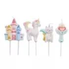 Paquete de velas de fiesta de unicornio - 4 unidades