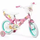 Toimsa: Bicicleta unicornio para niños con cesta y asiento para muñecas - tamaño 14