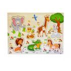 Formakirakó puzzle, fa - Vadállatok