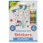Crayola: Krāsainu uzlīmju komplekts ar vaskkrītiem - Roller Disco
