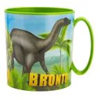 Caneca de plástico micro-ondas com estampa de dinossauro