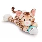 Nici: Plīša Bengālijas kaķēns un zivs, guļus stāvoklī - 30 cm