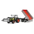 Bruder: Claas Nectis 267F trekker met lader en aanhanger