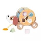 Tooky Toy: 2 v 1 dřevěný tahací pejsek s třídičem tvarů