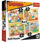 Trefl: Garfield miluje lasagne 4 v 1 puzzle - 35, 48, 54, 70 dílků