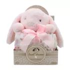 Sweet Dreams: Conjunto de presente com coelhinho e cobertor, rosa.