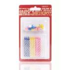 Candeline di compleanno a strisce - 6 cm, confezione da 12 pezzi
