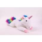 Unicorno di peluche arcobaleno in posizione sdraiata - 40 cm