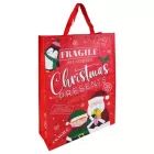 Sacul gigant festiv cu motive de spiriduși și Moș Crăciun - 50 x 72.5 cm