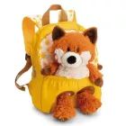 Nici: kuprinė su pliušine lape - geltona, 25 cm