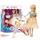 Emily Grace: Szőke copfos baba biciklivel - CSOMAGOLÁSSÉRÜLT