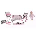 Bambolina: Óriás játékbaba készlet kiegészítőkkel - 10 db-os CSOMAGOLÁSSÉRÜLT