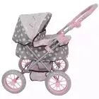 Bambolina: Játék babakocsi árnyékolóval, mózeskosárral - rózsaszín CSOMAGOLÁSSÉRÜLT